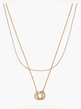 J. Crew Factory Gold Layering Necklace with Interlocking Rings